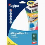 Etui de 1824 étiquettes de bureau blanches, format 10x22 mm