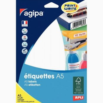 Etui de 1824 étiquettes de bureau blanches, format 10x22 mm