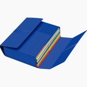 JUMBO EUROFOLIO+ Blue Velcro Flap Document Wallet with 4 Folds