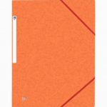 Glossy Cardboard Folder with 3 Elasticated Flaps TOP FILE+ 390g, Orange