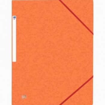 Glossy Cardboard Folder with 3 Elasticated Flaps TOP FILE+ 390g, Orange