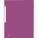 TOP FILE+ Glossy Cardboard 3-Flap Folder with Elastic, 390g 4/10 Thickness, Purple