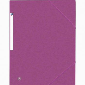 TOP FILE+ Glossy Cardboard 3-Flap Folder with Elastic, 390g 4/10 Thickness, Purple