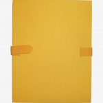 Yellow 24x32 cm reinforced fabric file folder with velcro strap closure