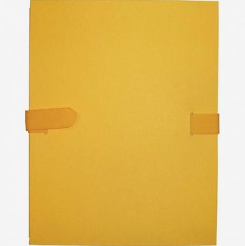 Yellow 24x32 cm reinforced fabric file folder with velcro strap closure
