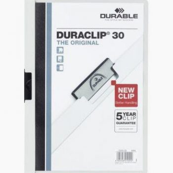 Set of 5 DURACLIP 3mm White Folders