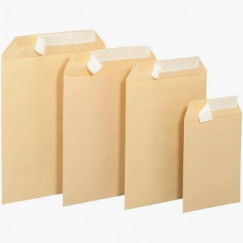 Boite de 250 pochettes Kraft 120g format 280x365 mm bande siliconnée
