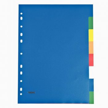 Jeu de 8 intercalaires couleur en polypropylène format A4 12/100e
