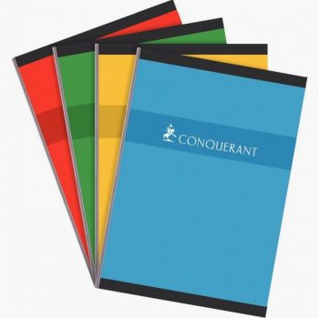 Cahier coloris assortis Conquerant 192 pages format A4 21 x 29,7 cm 70g Quadrillé 5 x 5