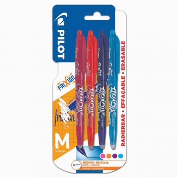 4 Frixion Ball coloris assortis pointe moyenne 0,7mm Pilot