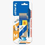 Frixion Ball rechargeable + 6 recharges bleues pointe moyenne 0,7mm Pilot