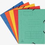Set of 10 Glossy Cardboard Pre-Printed Elasticated 3-Flap Folders, 4.5/10 Thickness