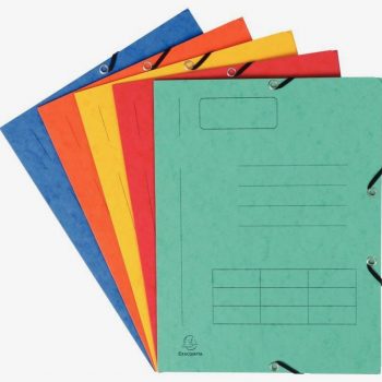 Set of 10 Glossy Cardboard Pre-Printed Elasticated 3-Flap Folders, 4.5/10 Thickness