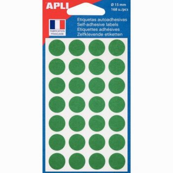 Set of 168 green color tablets, 15mm diameter