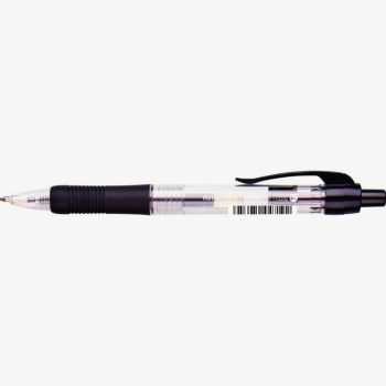 Retractable Gel Ink Pen with Grip, 0.7mm, Black