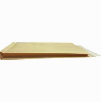 Set of 50 kraft envelopes with 3 gussets 229x324mm 120gsm protective strip