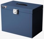 Metal Filing Cabinet with 5 Blue Hanging Folders