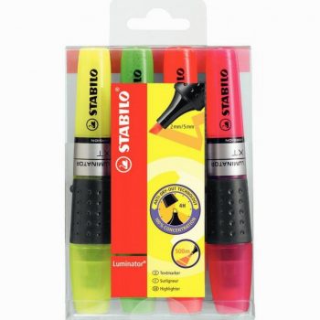 Set of 4 Assorted Stabilo Luminator Highlighters in Blister Pack