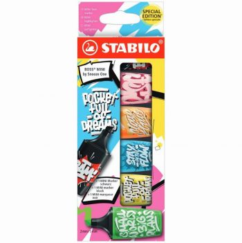 Set of 6 Compact Stabilo Boss SNOOZ Highlighters