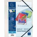 Chemise 3 rabats à élastiques personnalisable Kreacover, en polypropylène incolore