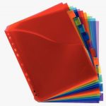 Jeu de 12 intercalaires à onglets personnalisables en polypropylène coloré format A4