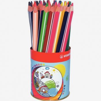 Set of 38 Triangular Colored Pencils in a Jar