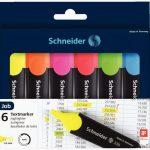 Set of 6 Assorted Job Highlighters in a Pouch