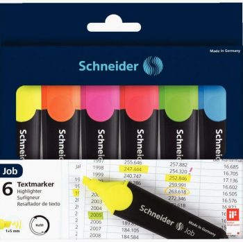 Set of 6 Assorted Job Highlighters in a Pouch