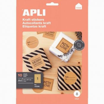 Set of 10 Kraft Label Sheets 210x297mm