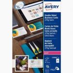 Paquet de 250 cartes de visite blanches 85x54mm laser 270g