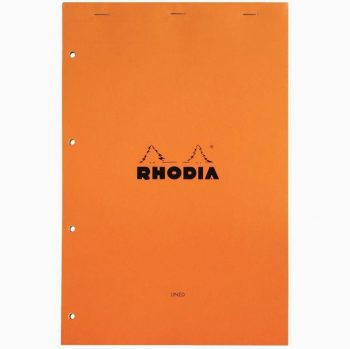 Bloc de bureau RHODIA 80 feuilles perforées, format A4+, papier ligné 7 mm jaune 80g