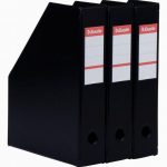 Set of 3 Black Magazine Holders, 7cm Spine