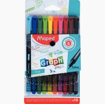 Set of 10 assorted Graph Peps marker pens