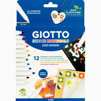 Set of 12 Giotto Décor Marker Pens for Various Materials