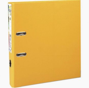 Classeur à levier en plastique PREM'TOUCH format A4 maxi dos 5 cm jaune