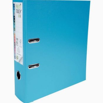 Classeur à levier en plastique PREM'TOUCH format A4 maxi dos 5 cm bleu clair