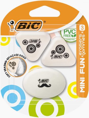Set of 3 Fun Mini Erasers, PVC-Free