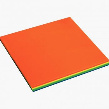 Pack of 100 transparent repositionable sticky notes, 75 x 75 mm, assorted neon colors