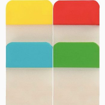 Set of 4 x 20 Repositionable Rigid Index Tabs, 38 mm