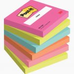 Set of 6 Optimistic Collection Sticky Note Pads, 100 Sheets Each, 76 x 76 mm