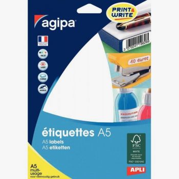 Set of 448 multi-purpose white labels, size 48.5 x 18.5 mm