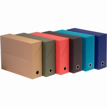 Boite de transfert papier toilé, dos 12 cm, noir