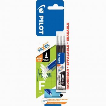 3 recharges de stylos Frixion Point noir Pilot