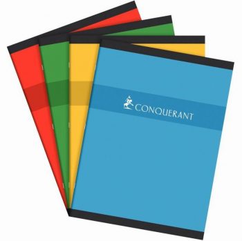 Conquerant Notebook with Assorted Colors, 192 Sheets, 24 x 32 cm, 70gsm Seyès Ruled