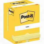 Lot de 12 blocs de 100 feuilles post-it notes jaune, 76 x 102 mm