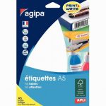 Set of 160 white office labels, size 100x24 mm