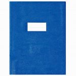 Set of 10 premium opaque notebook covers with flaps, thickness 22/100 mm, size 17x22 cm, blue crystal PVC