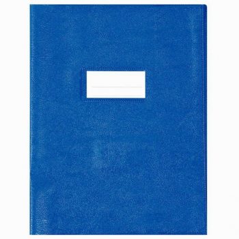 Set of 10 premium opaque notebook covers with flaps, thickness 22/100 mm, size 17x22 cm, blue crystal PVC