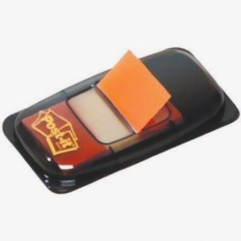 Pack of 50 repositionable sticky index tabs, 25.4 x 43 mm, orange