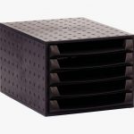 Five-drawer black filing organizer